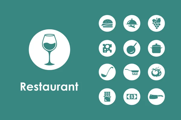 Az étterem egyszerű ikonok — Stock Vector