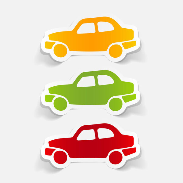 realistic design element: set of car 