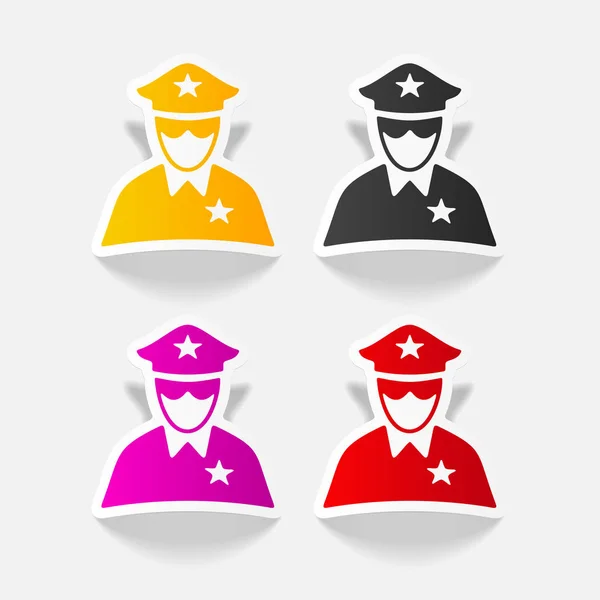 Set of police officer icons — Stock Vector