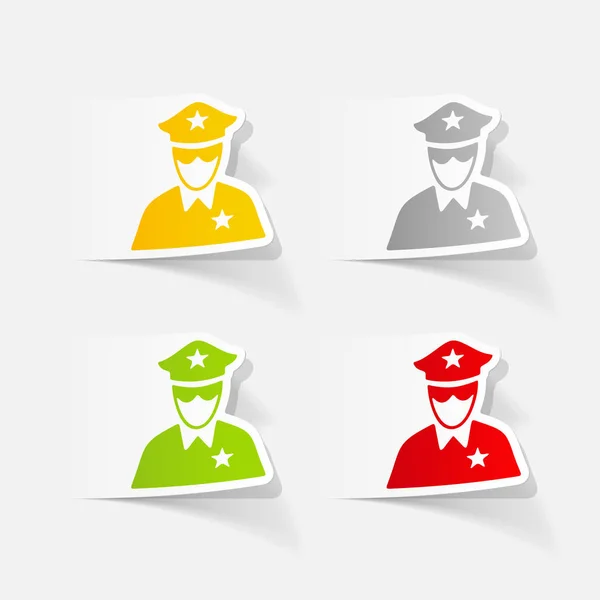 Set of police officer icons — Stock Vector