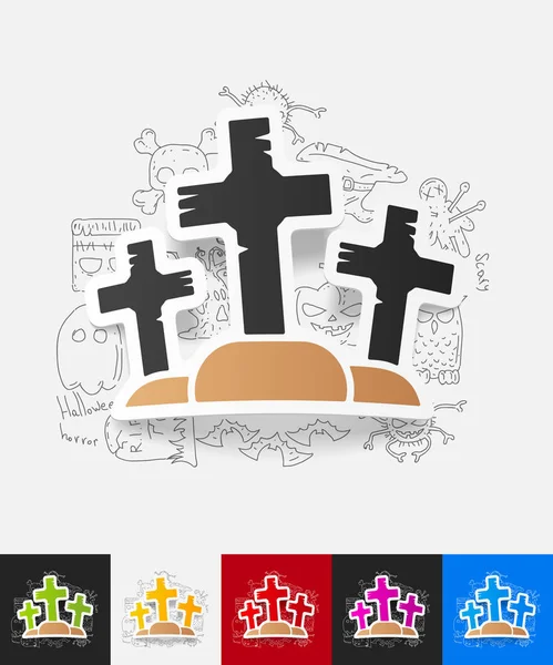 Tombstones paper sticker — Stock Vector