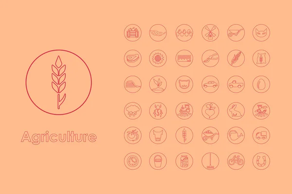 Conjunto de ícones simples agricultura — Vetor de Stock