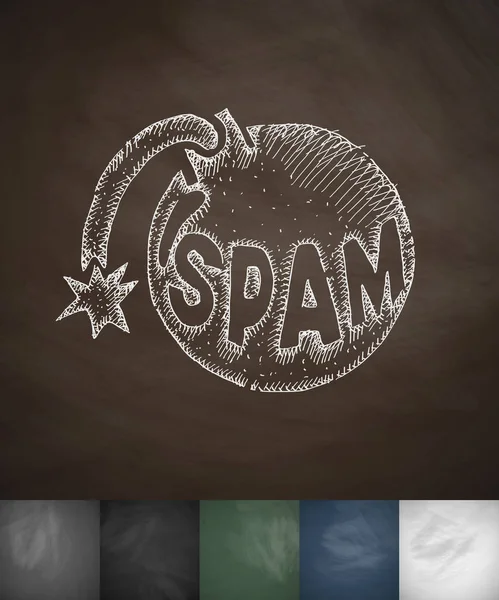 Χέρι συρμένο spam εικονίδιο — Διανυσματικό Αρχείο