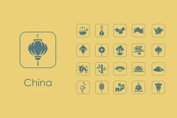中国のシンプルなアイコン — ストックベクタ