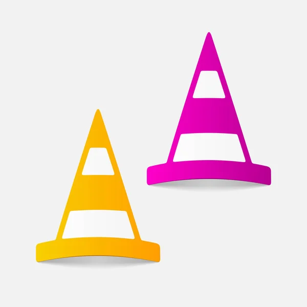 Pink and orange road cones — Stock Vector