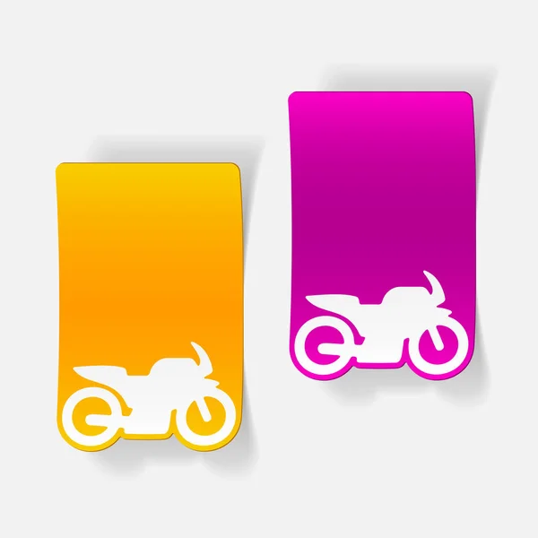 Iconos rosa y naranja motocicleta — Archivo Imágenes Vectoriales