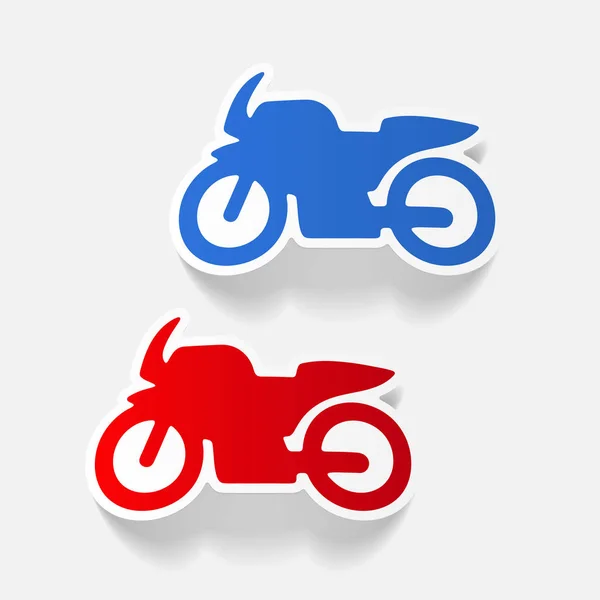 Blauwe en rode motorfiets pictogrammen — Stockvector