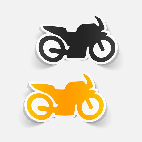 Zwart en oranje motorfiets pictogrammen — Stockvector