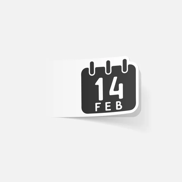 Calendario con día de San Valentín — Vector de stock