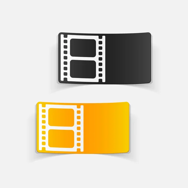 Ícones de filme preto e laranja — Vetor de Stock