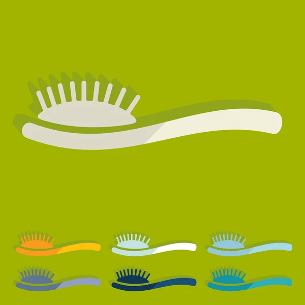 Flat design hair brush — Stock Vector