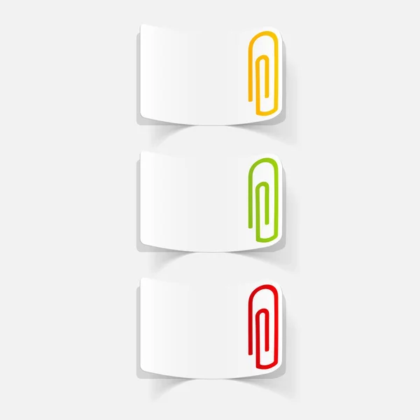 Elementos de diseño realistas clips de papel — Vector de stock