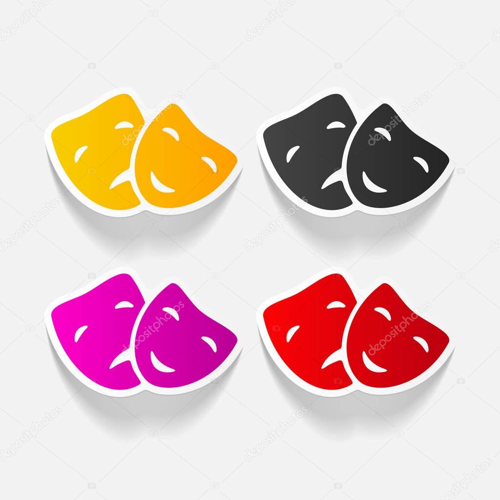 ✓ Realistic design elements mask on light background, vector