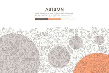 Sonbahar Doodle Web sitesi şablon tasarımı