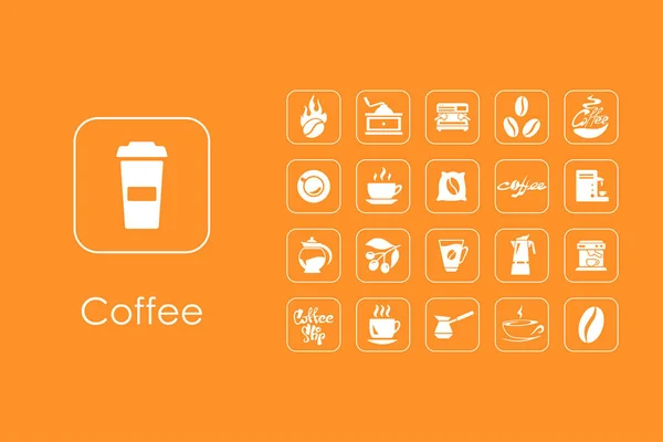 Set van de eenvoudige pictogrammen koffie — Stockvector