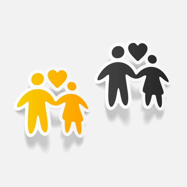 Elemento realista: familia — Vector de stock