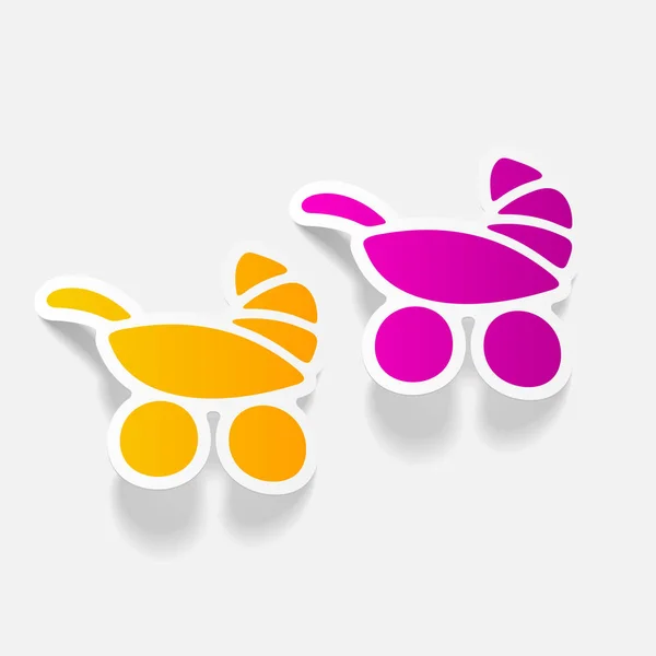 Baby barnvagn Ikonuppsättning — Stock vektor