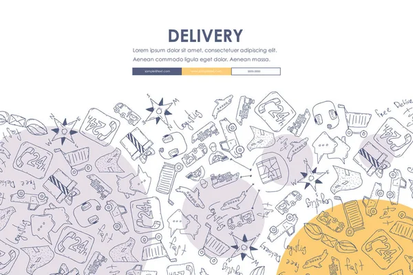 Levering Doodle Website Template Design — Stockvector