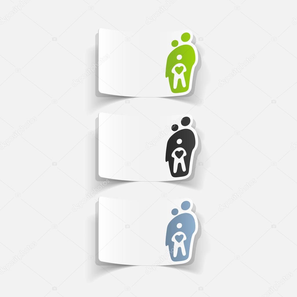family concept: parents with child icons set