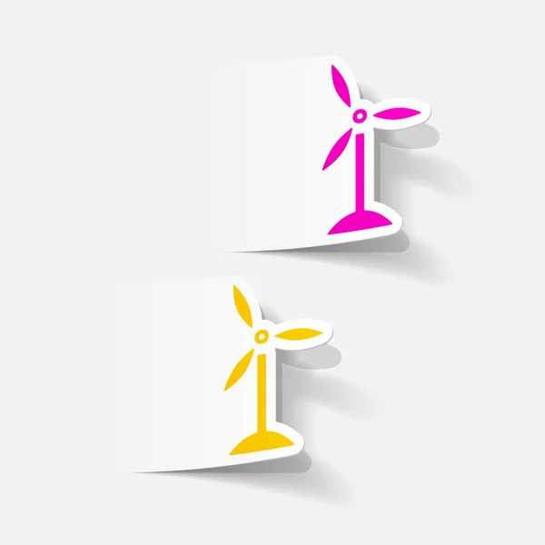 Realistische ontwerpelement: windturbines — Stockvector