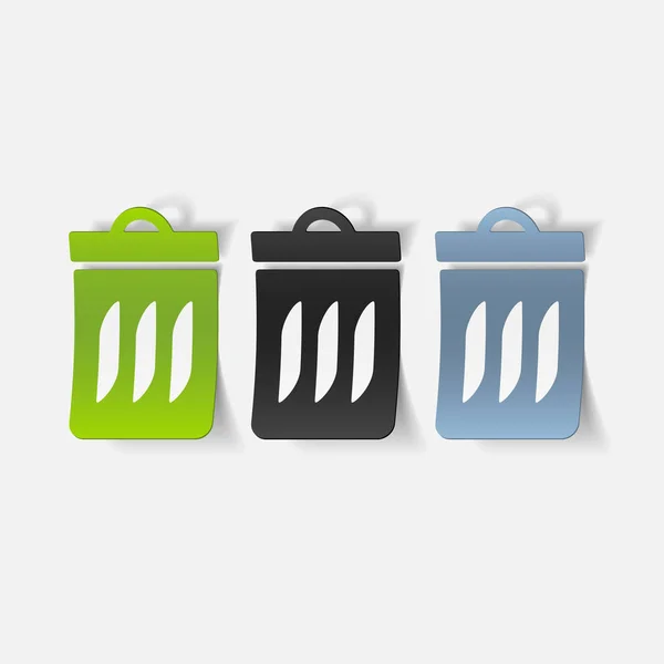 Elemento de design realista: lata de lixo — Vetor de Stock