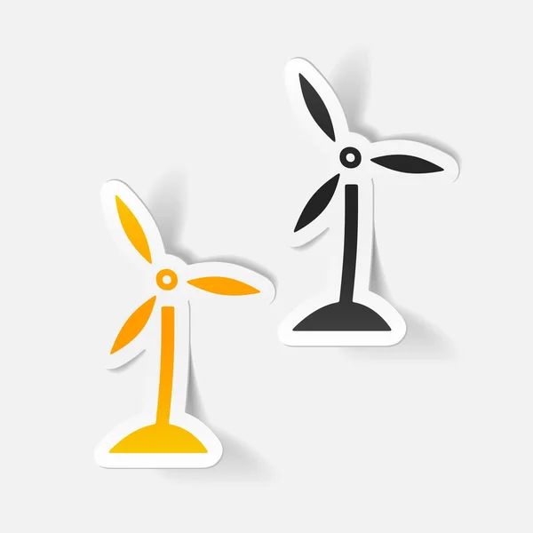 Realistic design element: wind turbines — Stock Vector