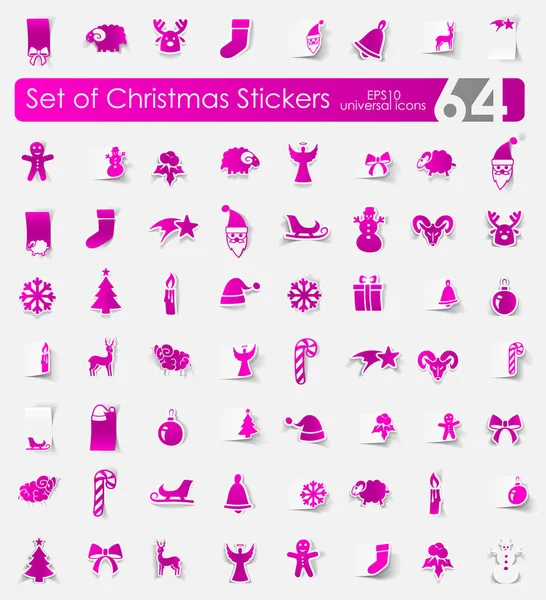 Set of Christmas stickers — Stock Vector