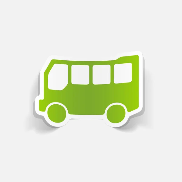 Gerçekçi tasarım öğesi: otobüs simgesi — Stok Vektör