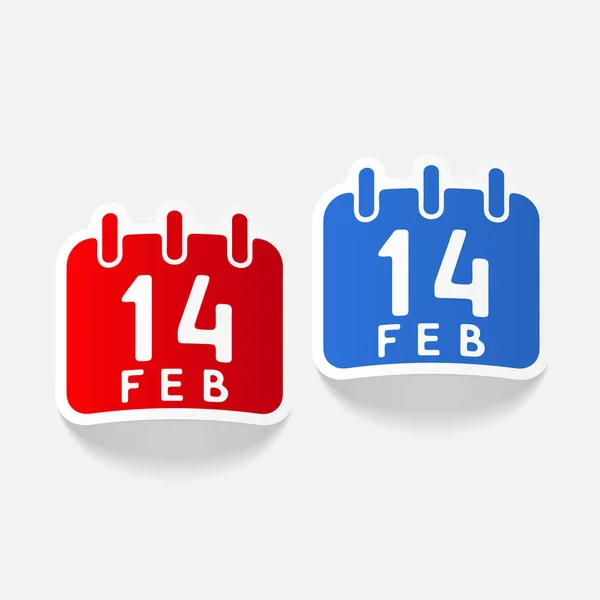 Día de San Valentín en la página calendario — Vector de stock