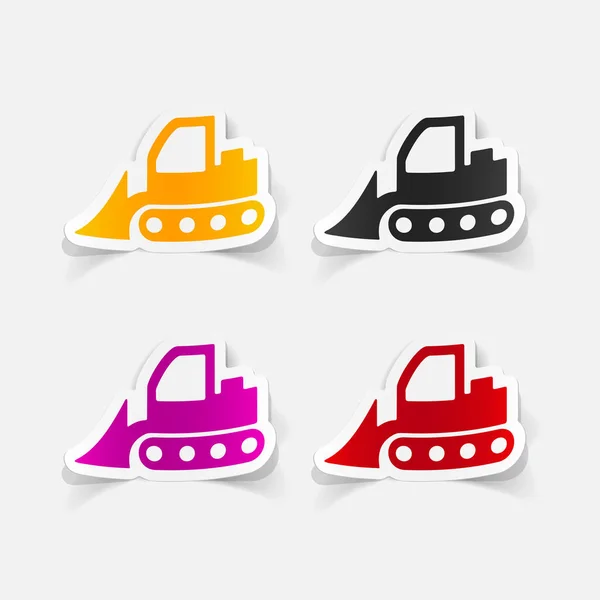 Set icone bulldozer — Vettoriale Stock