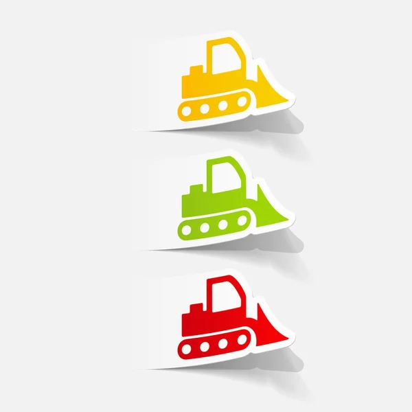 Bulldozer icons set — Stock Vector