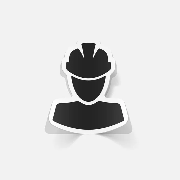 Builder with helmet icon — Stock Vector