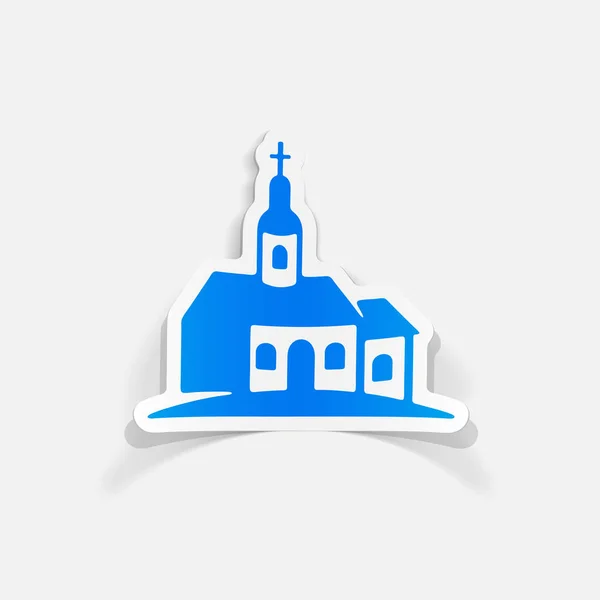 Kerk platte pictogram — Stockvector