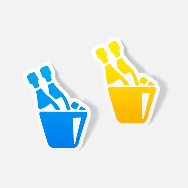 Champagne bottles icons set — Stock Vector