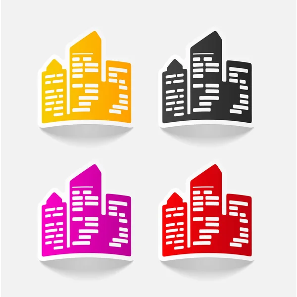 Città grattacieli icone — Vettoriale Stock