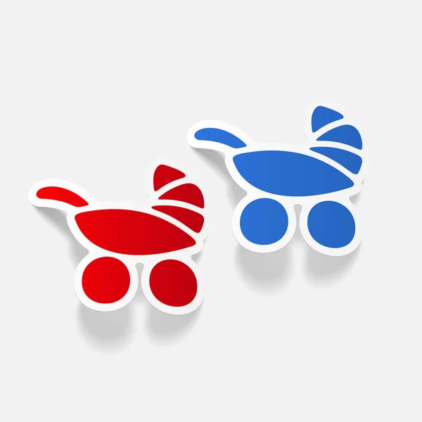 Dětská buggy ikony — Stockový vektor