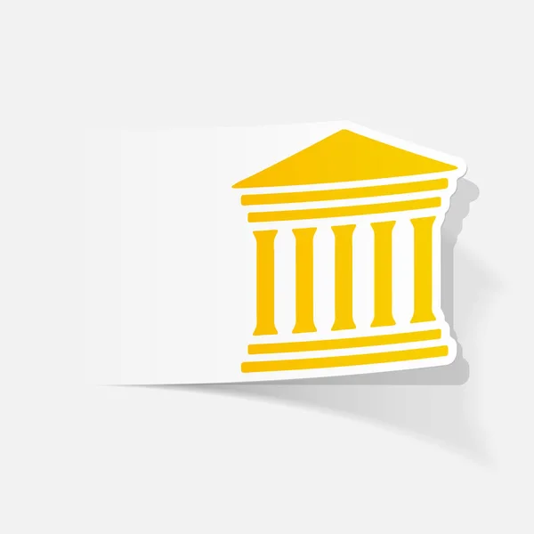 Icono plano del palacio de justicia — Vector de stock