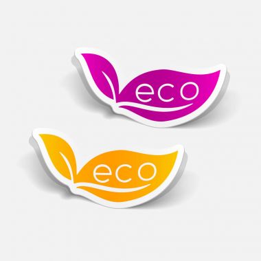 Eko işareti yaprak Icons set