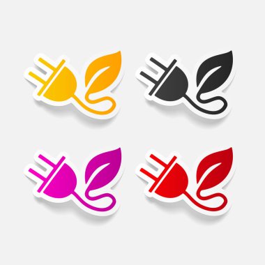 Eko fiş yaprak Icons set