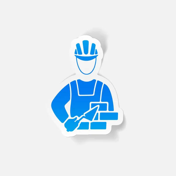 Builder flat icon — Stock Vector