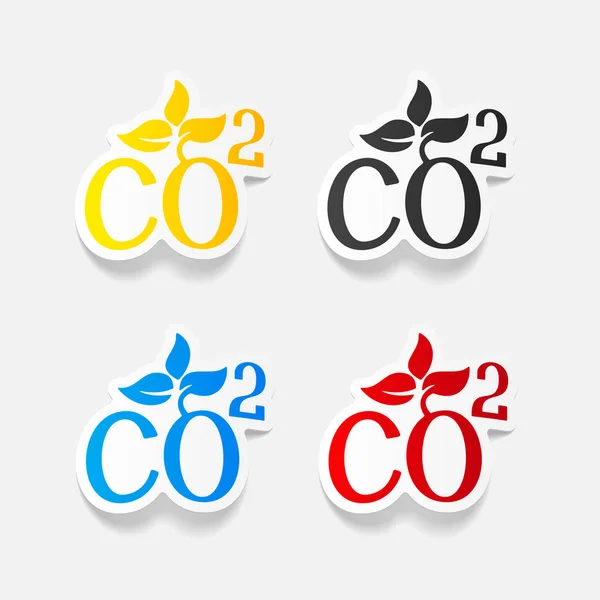 CO2 kooldioxide iconen set ondertekenen — Stockvector