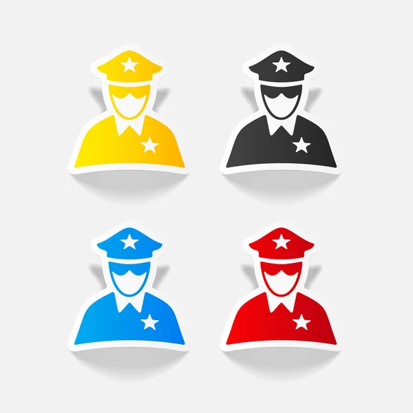 Symbole für Polizisten gesetzt — Stockvektor