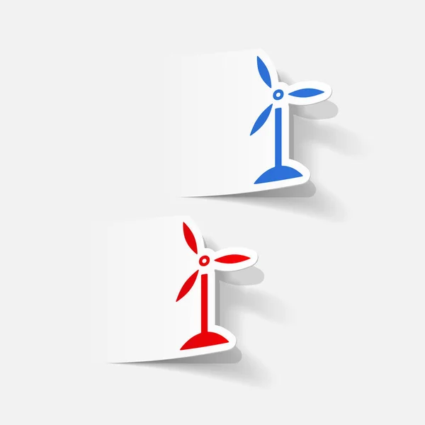 Wind turbines icons set — Stock Vector