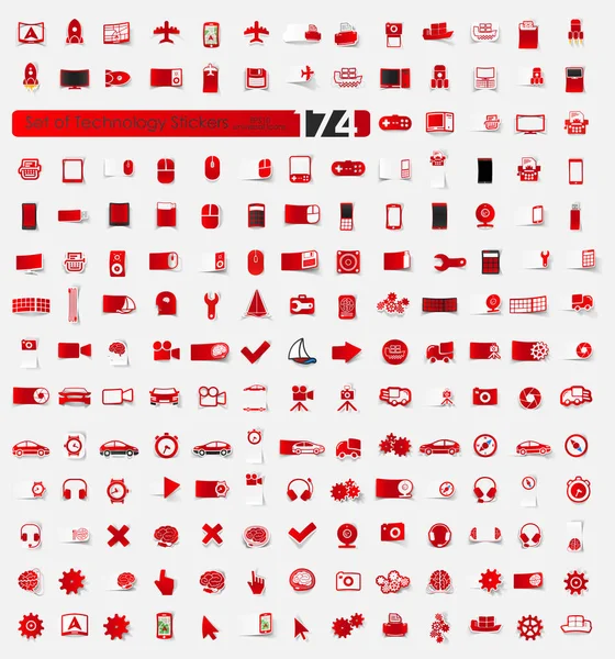 Set di adesivi tecnologici — Vettoriale Stock