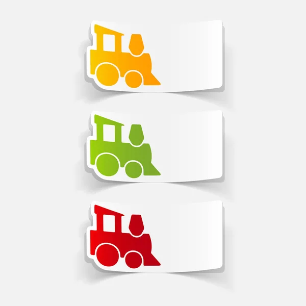 Childrens train icons set — Stock Vector