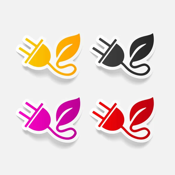 Eco plug blad icons set — Stockvector