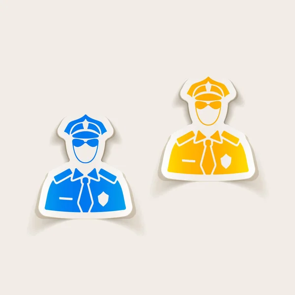 Conjunto de iconos de oficial de policía — Vector de stock