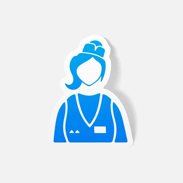 Saleswoman flat icon — Stock Vector