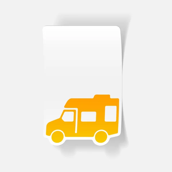 Camper platte pictogram — Stockvector