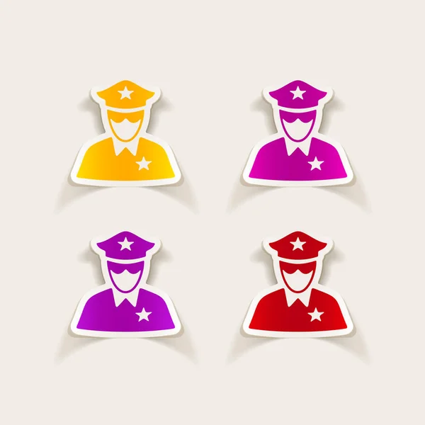Conjunto de iconos de oficial de policía — Archivo Imágenes Vectoriales